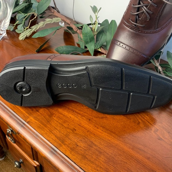 NEW Ecco Edinburgh lace brown leather dress shoes NIB lace up oxford sz 11-11.5 - Picture 2 of 10